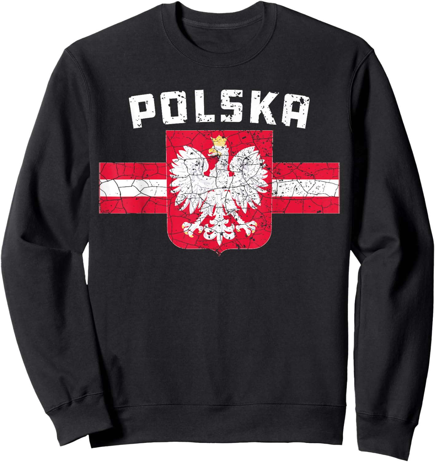 Polska Poland Flag Polish White Eagle Slavic Sweatshirt - Sweatshirt | Black