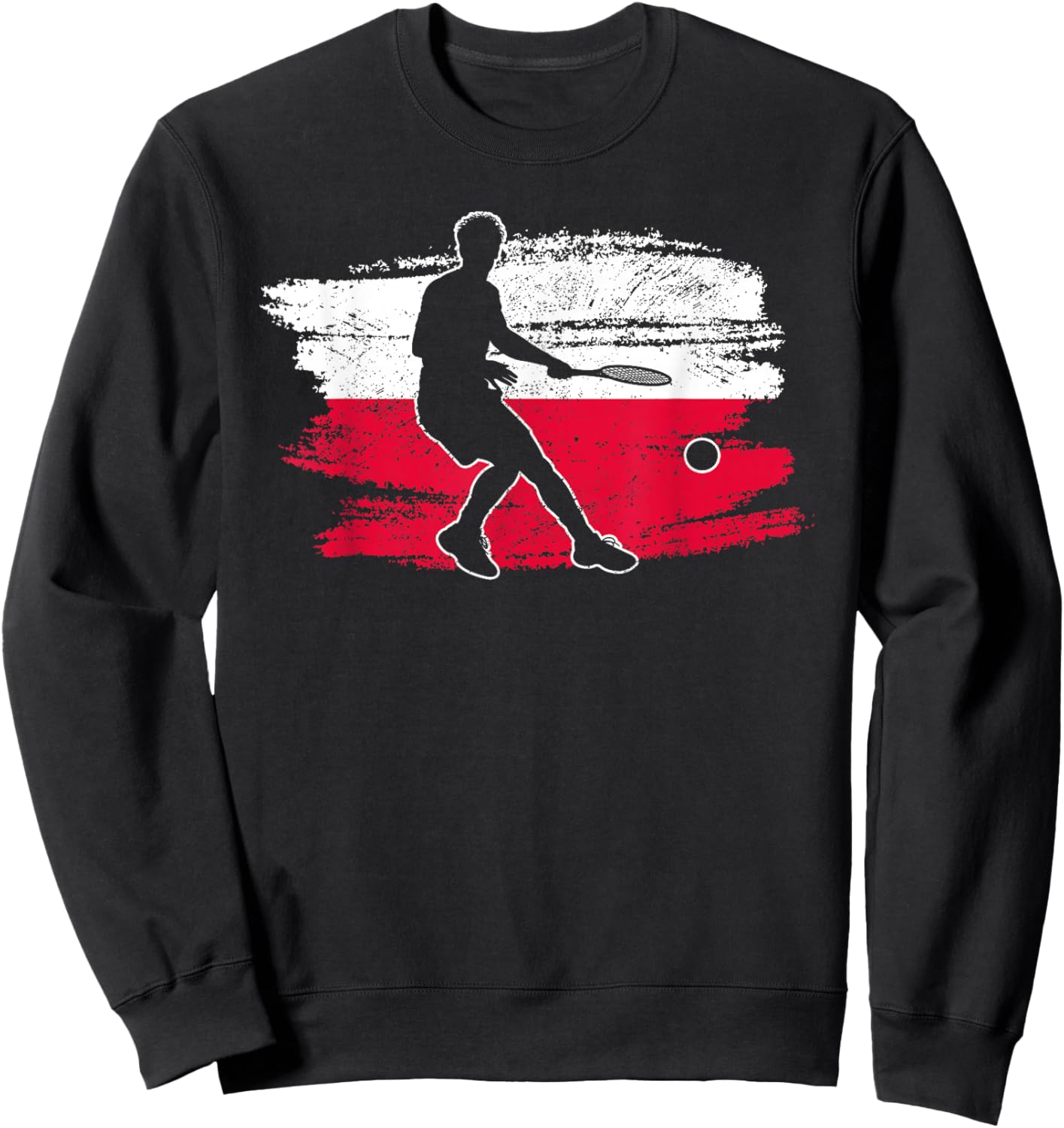 Tennis Player Poland Polish Polska Sweatshirt - Sweatshirt | Black