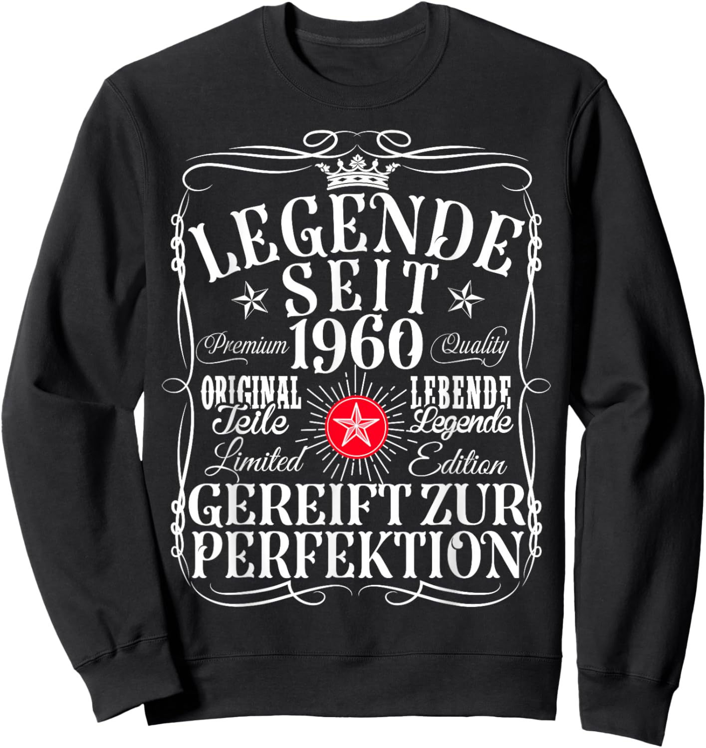 66. Geburtstag Mann Frau 66 Jahre 1960 Deko Lustig Geschenk Sweatshirt - Sweatshirt | Black