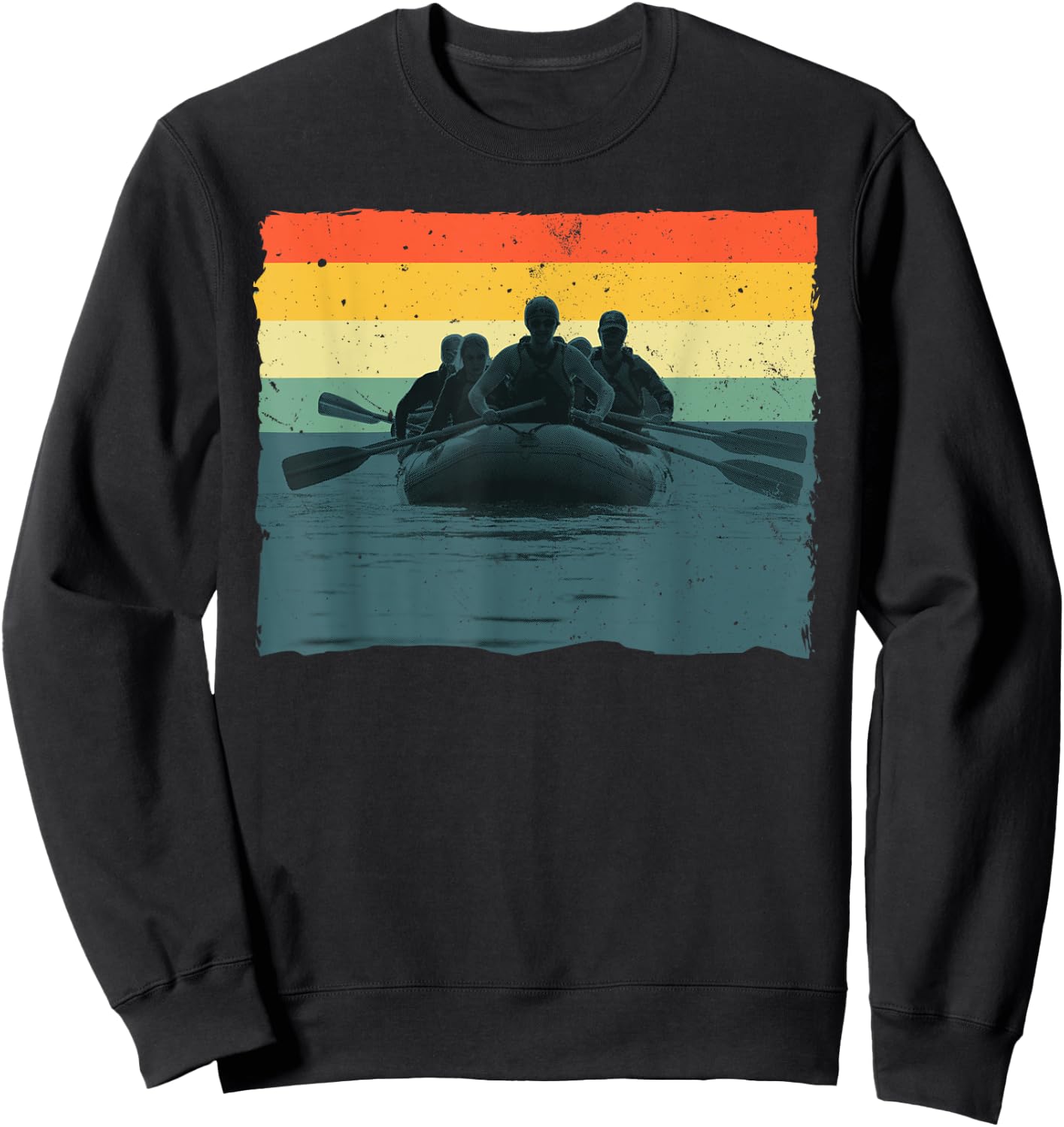Cool Rafting Art Women White Water Rafting Lover Sweatshirt - Sweatshirt | Black