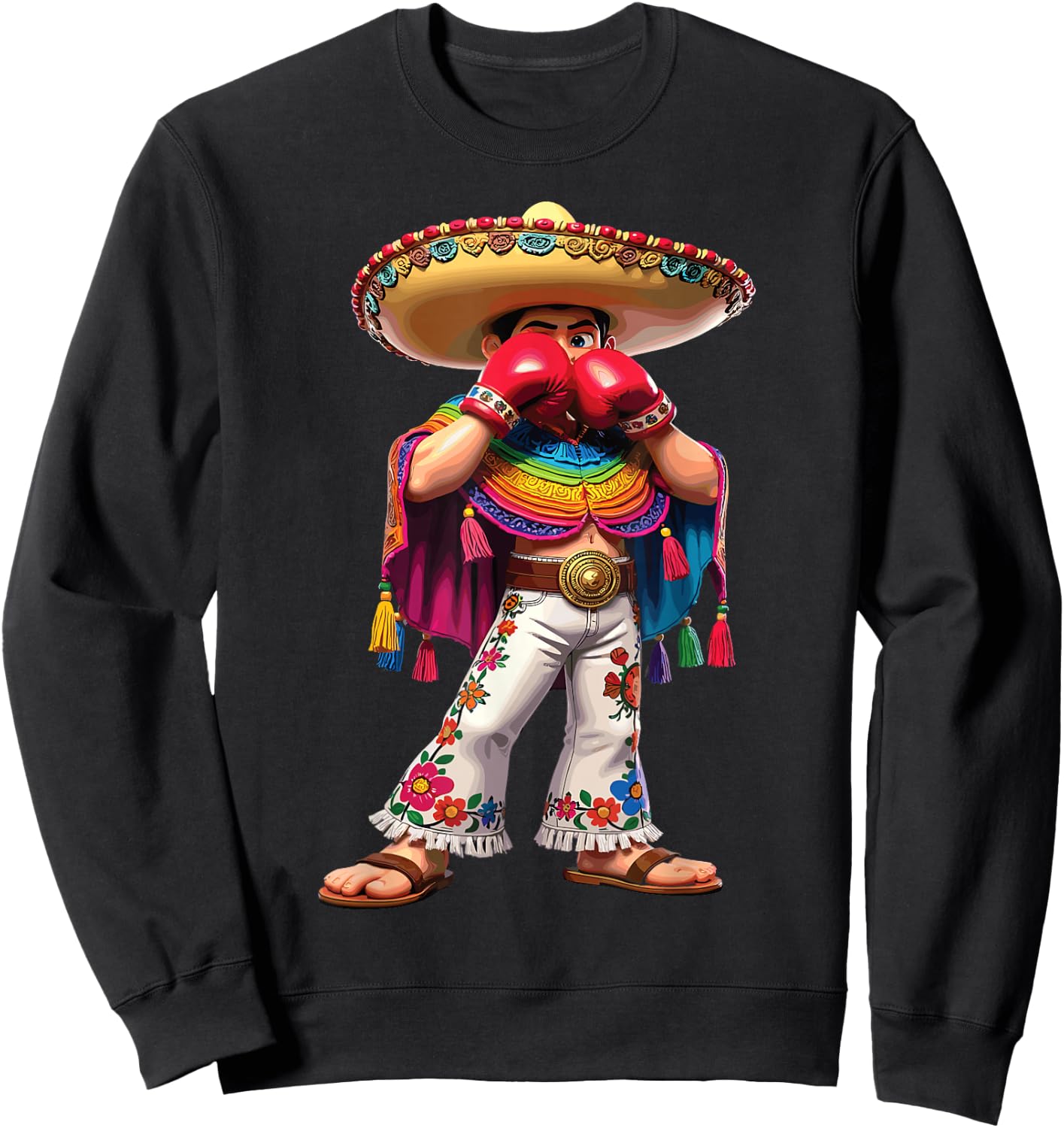 Mexican Boxing T Cultural Fighter Sweatshirt - Sweatshirt | Black