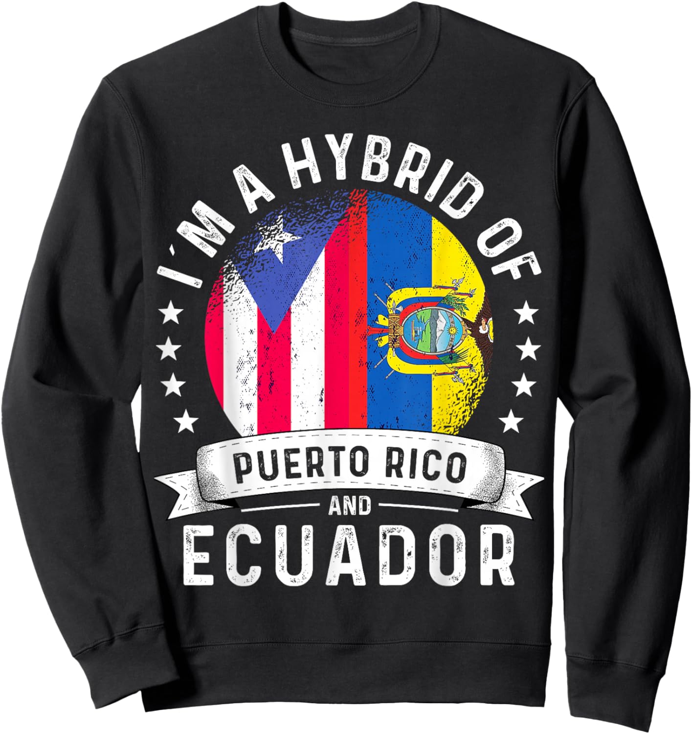 Puerto Rico Flag Ecuador Grown Country Ecuadorian Flag Sweatshirt - Sweatshirt | Black