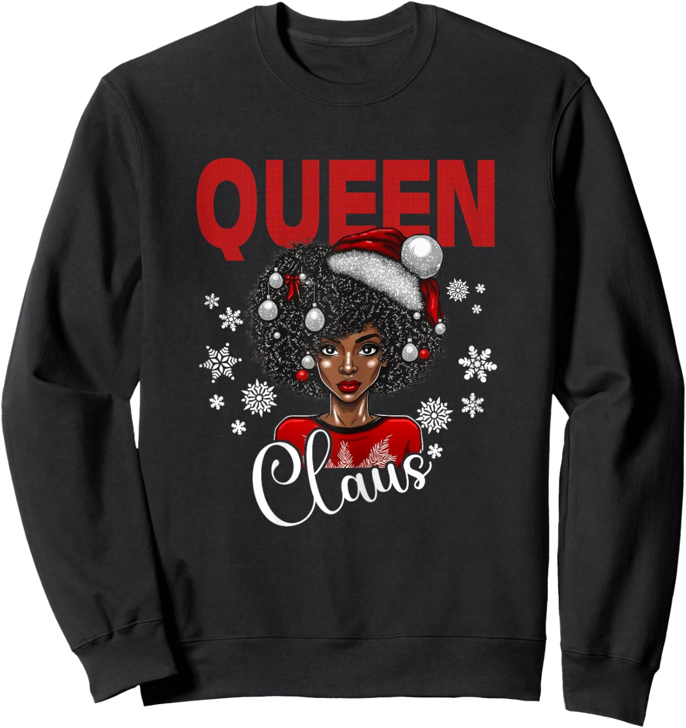 African American Christmas Pajamas Shirt for Black Afro Girl Sweatshirt - Sweatshirt | Black