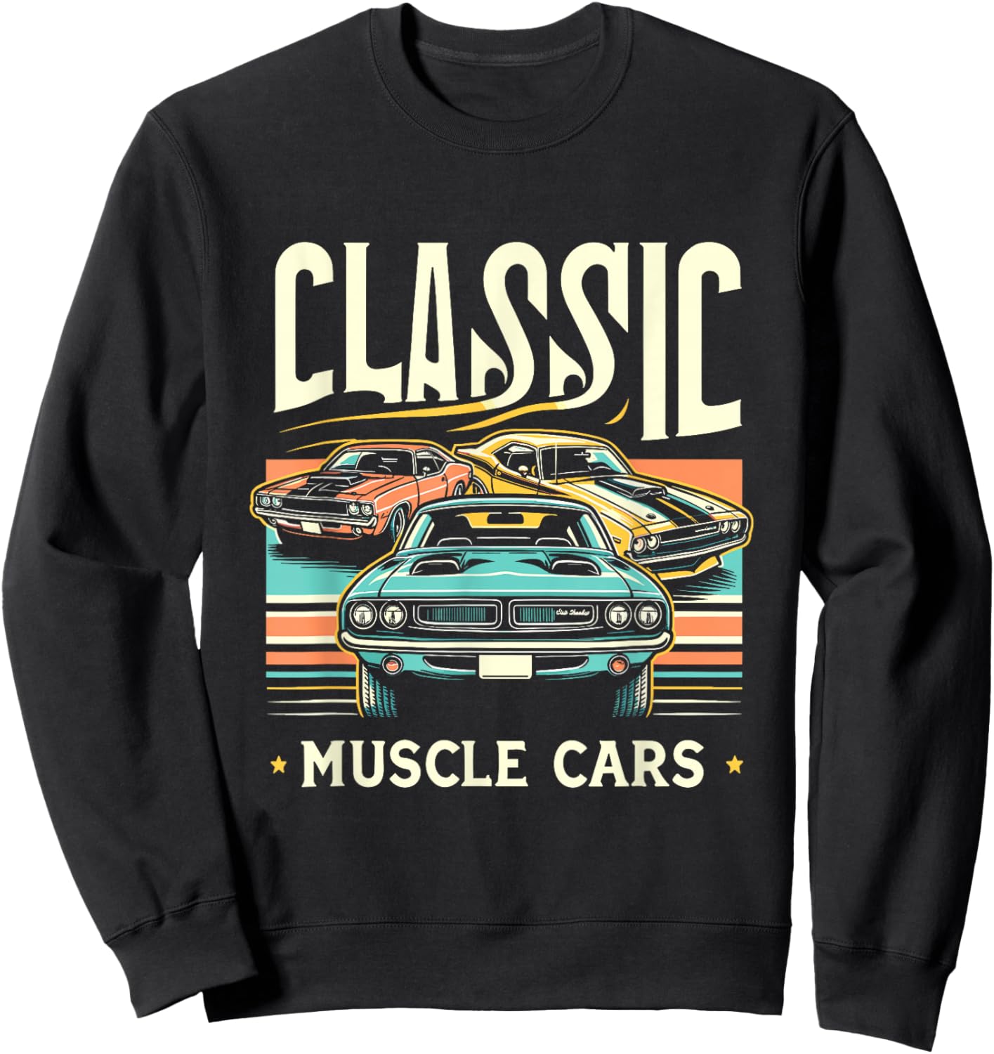 Classic Muscle Car Classic Vintage American Car Sweatshirt - Sweatshirt | Black