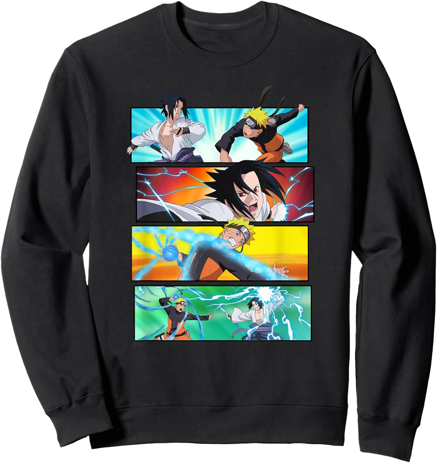 Naruto Shippuden Naruto vs Sasuke Sweatshirt - Sweatshirt | Black