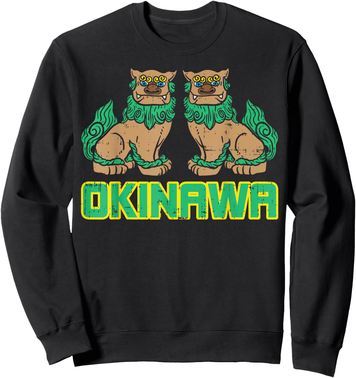 Okinawa Guardian Lion Shisa Japan Japanese Martial Arts Gift Sweatshirt - Sweatshirt | Black