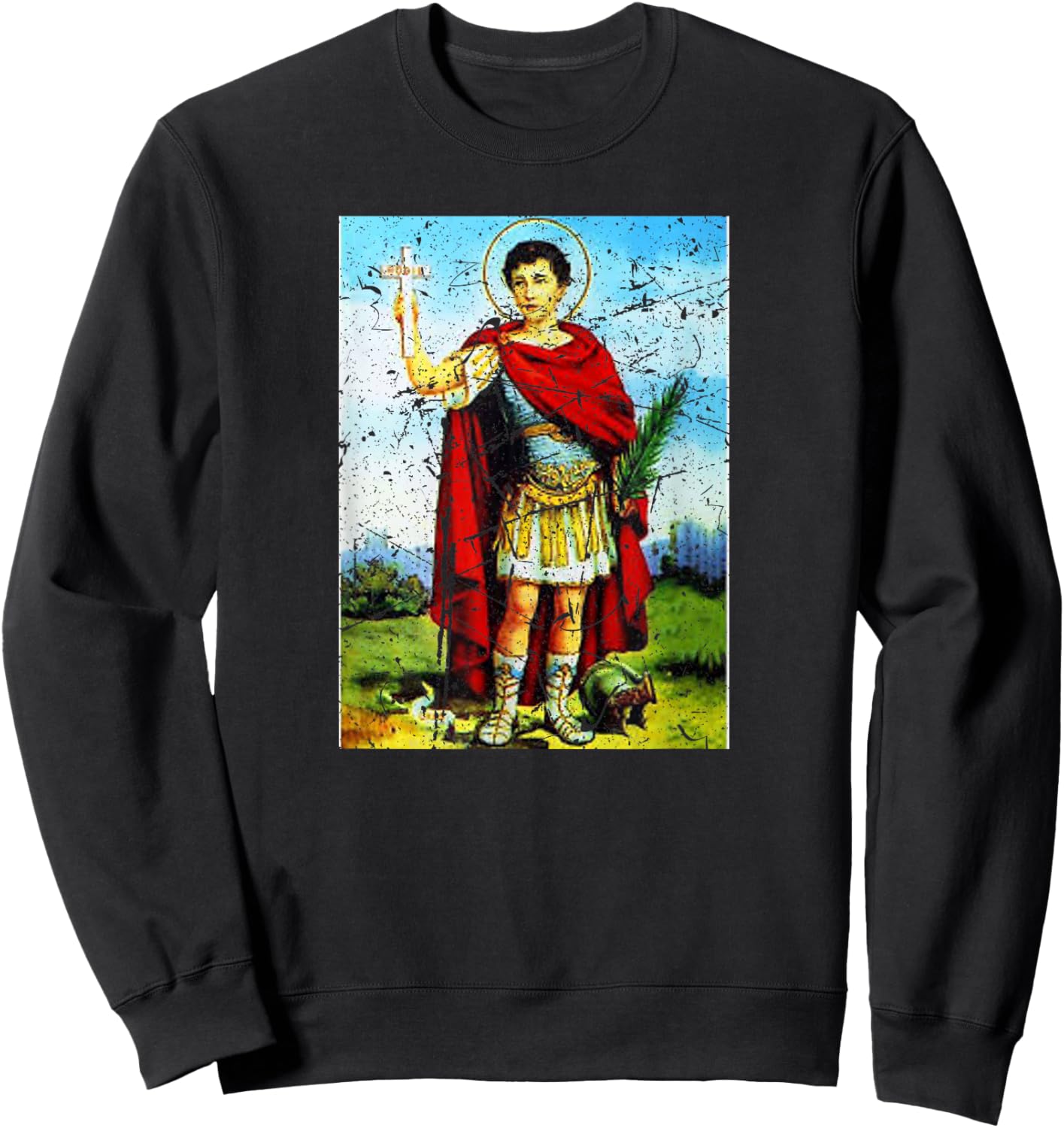 St Expedite Hodie Saint Expeditus patron saint of urgent Sweatshirt - Sweatshirt | Black
