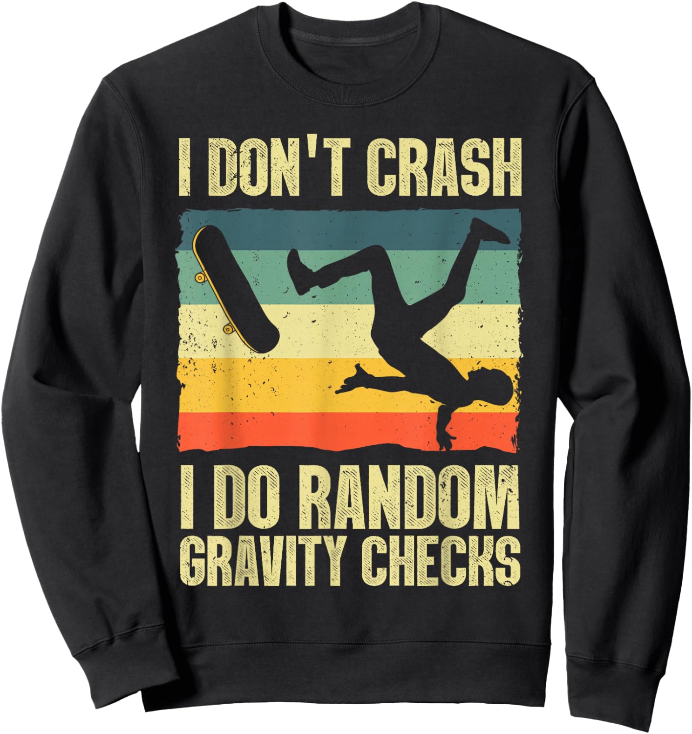Cool Skateboard Art Women Skateboarding Skate Board Sweatshirt - Sweatshirt | Black