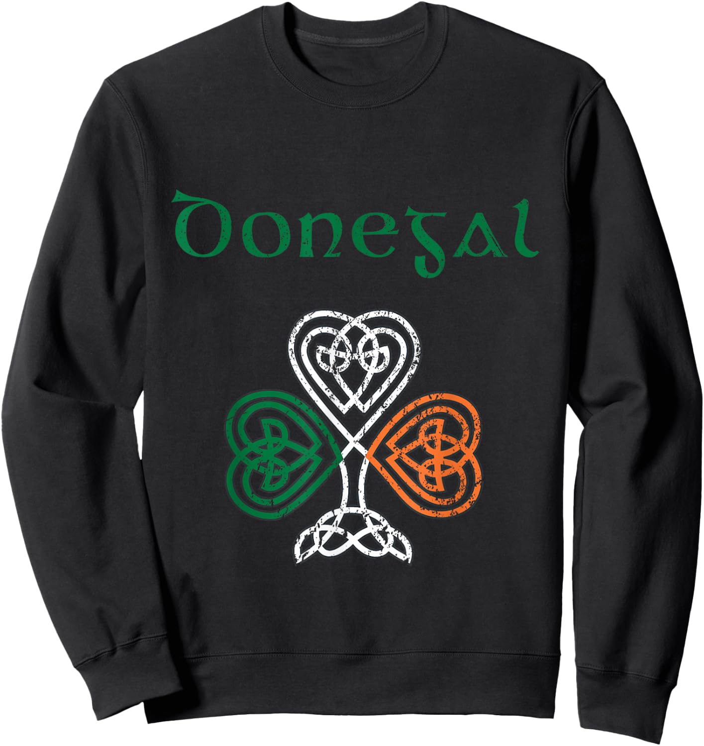 County Donegal Shamrock Ireland Flag, craic and ceol Sweatshirt - Sweatshirt | Black