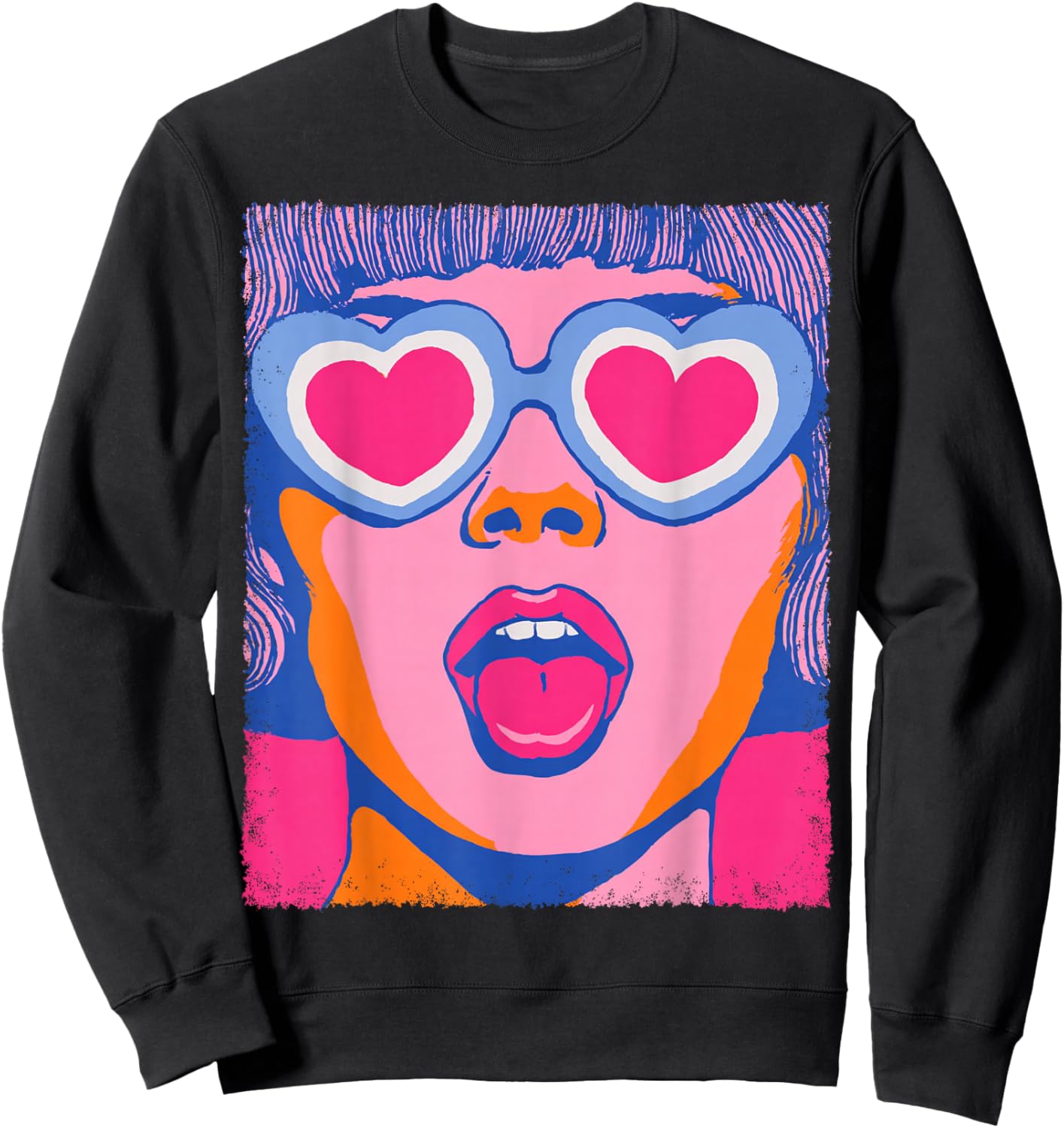 Pop Art Women's Tops Fashion Graphic Pink Sweatshirt - Sweatshirt | Black