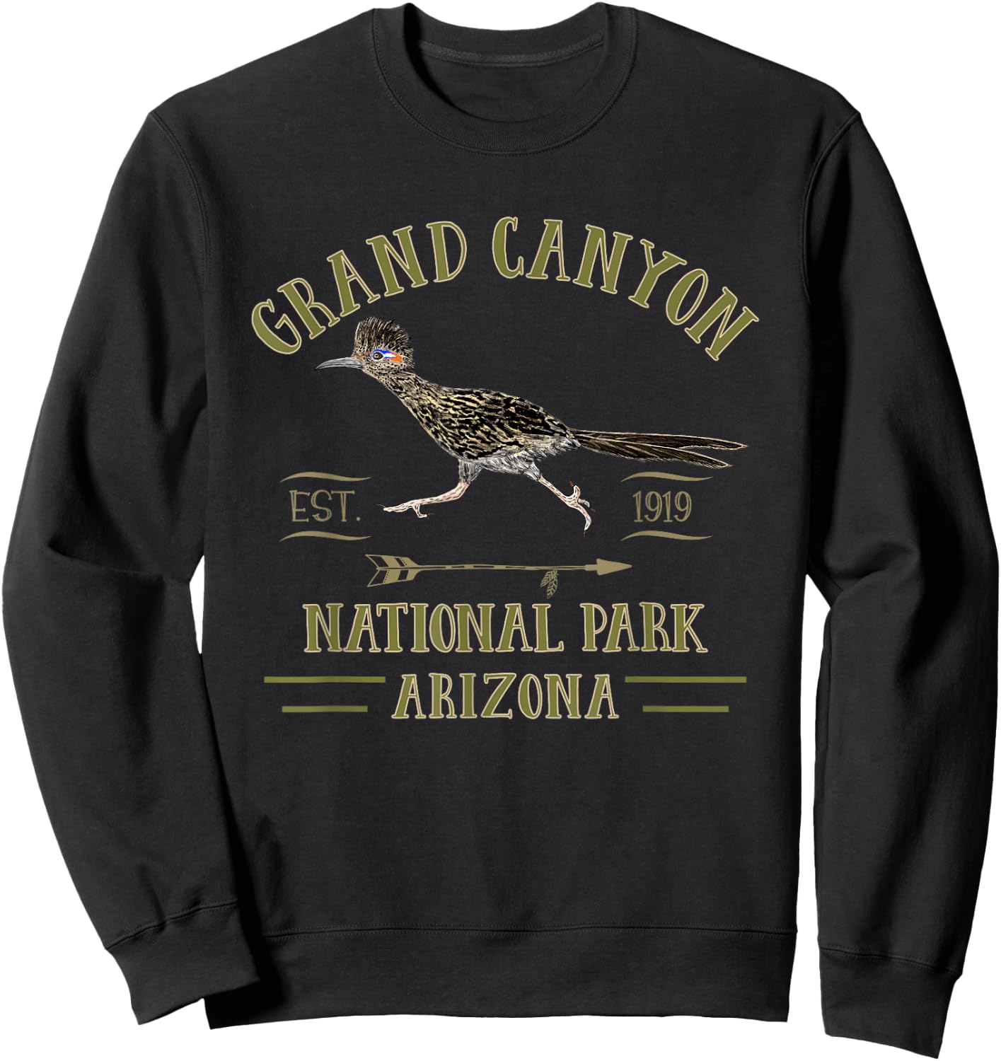 GRAND CANYON NATIONAL PARK ARIZONA Roadrunner souvenir Sweatshirt - Sweatshirt | Black
