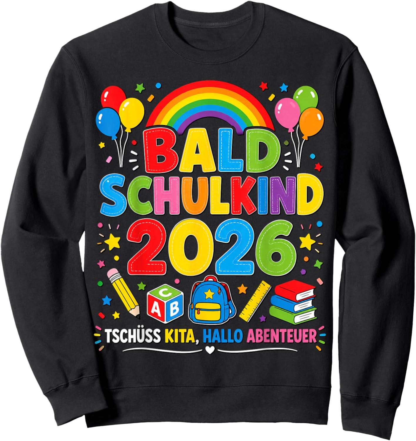 Bald Schulkind 2026 Kita Abgänger Kinder Sweatshirt - Sweatshirt | Black