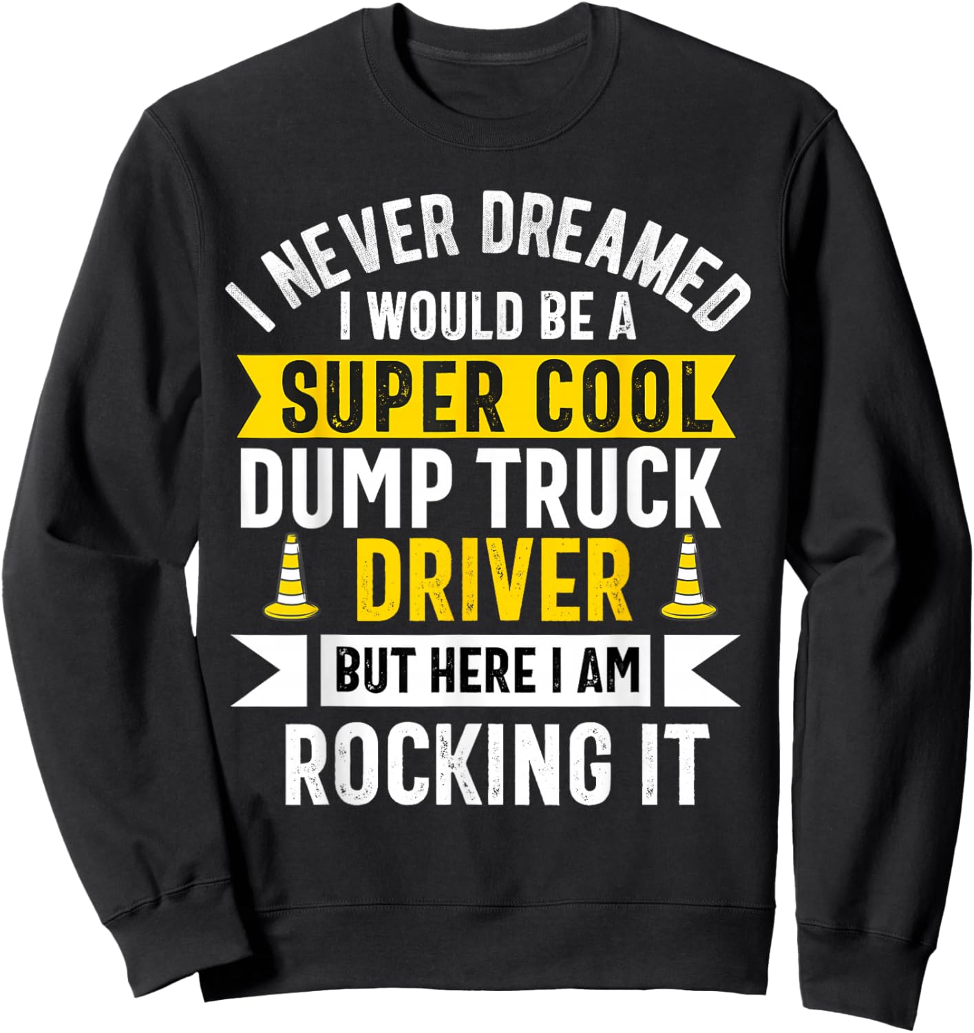 Men Adult Dumping truck Trailer Sweatshirt - Sweatshirt | Black
