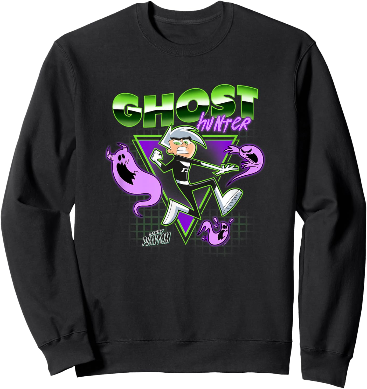 Danny Phantom Ghost Hunter Retro Vintage Superhero Logo Sweatshirt - Sweatshirt | Black