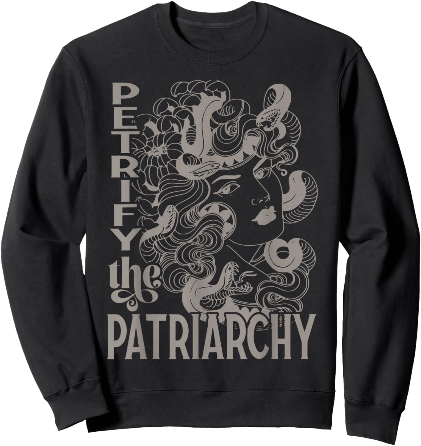 Petrify The Patriarchy Medusa Sweatshirt - Sweatshirt | Black