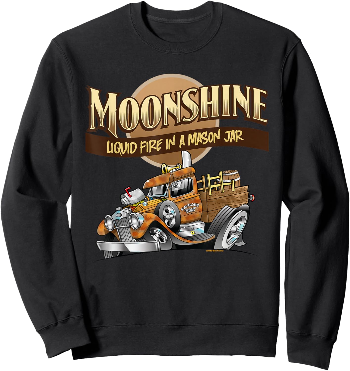 Moonshine Liquid Fire In A Mason Jar Funny Homebrew Sweatshirt - Sweatshirt | Black