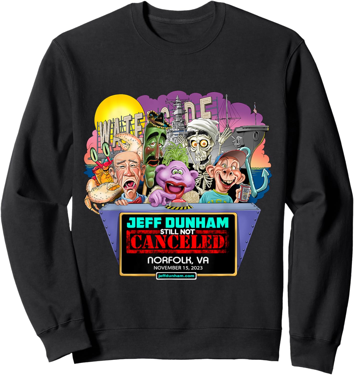 Jeff Dunham Norfolk, VA (2023) Sweatshirt - Sweatshirt | Black