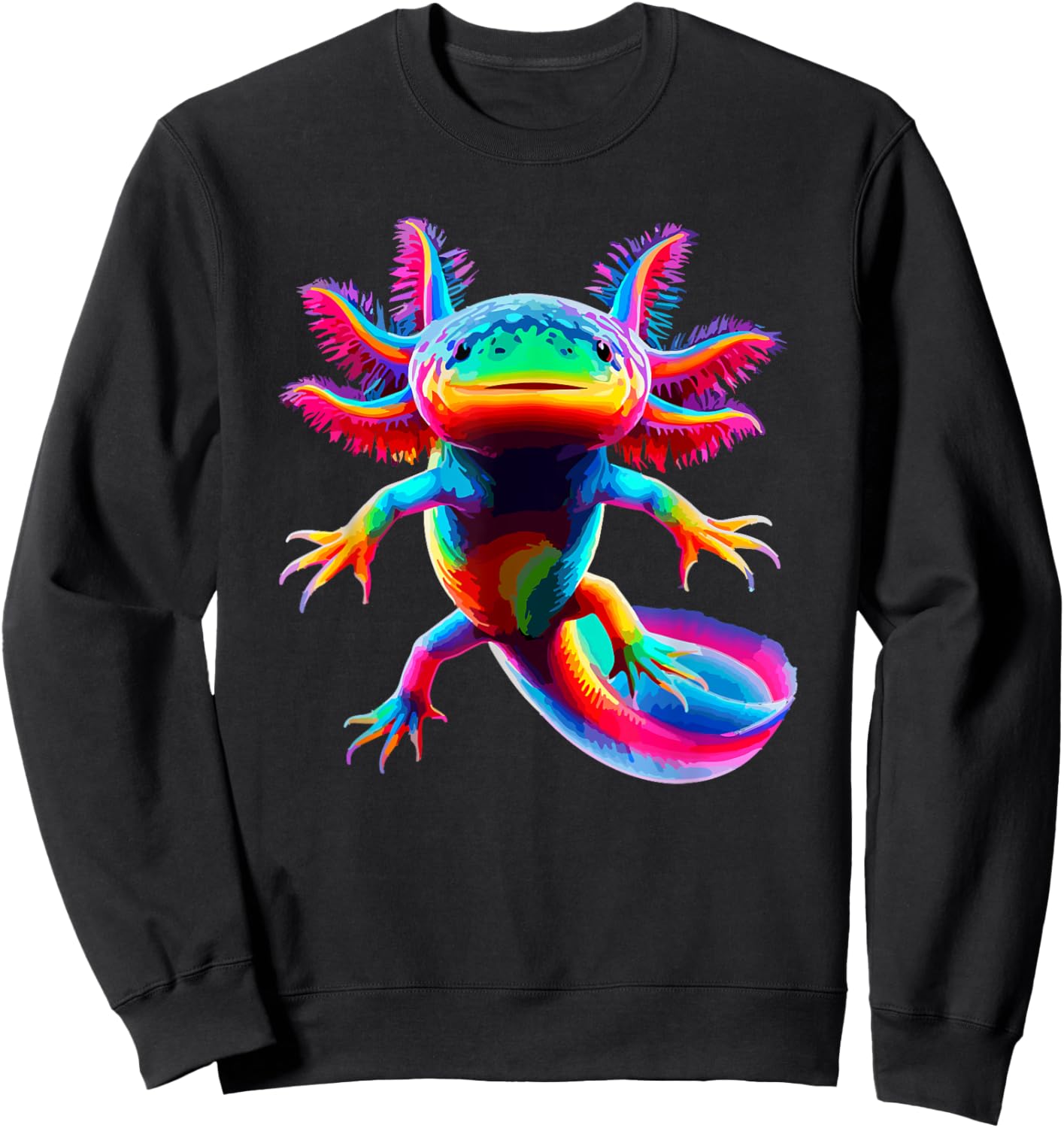 Axolotl Beautiful Colorful Axolotl Sweatshirt - Sweatshirt | Black