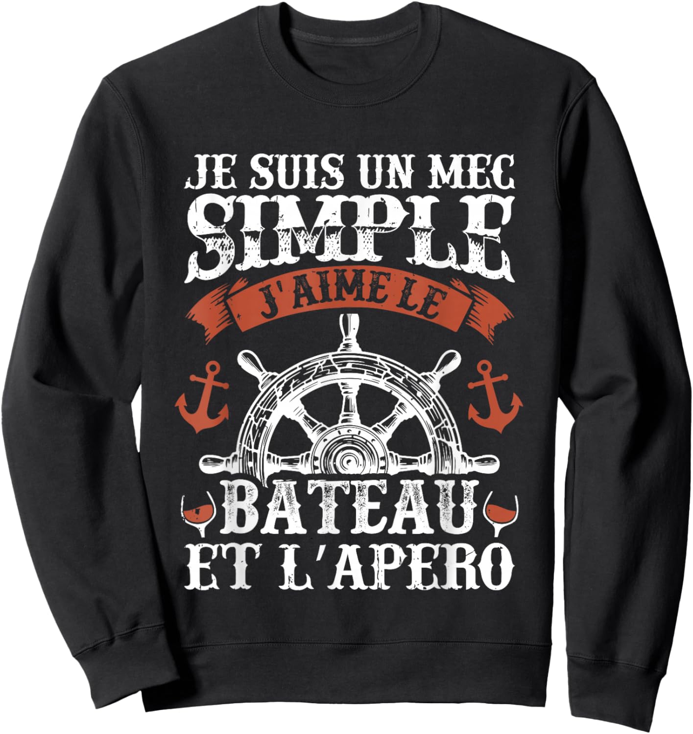 Humour Boat Captain Sailor Boats Boat , Black, S Sweatshirt - Sweatshirt | Black