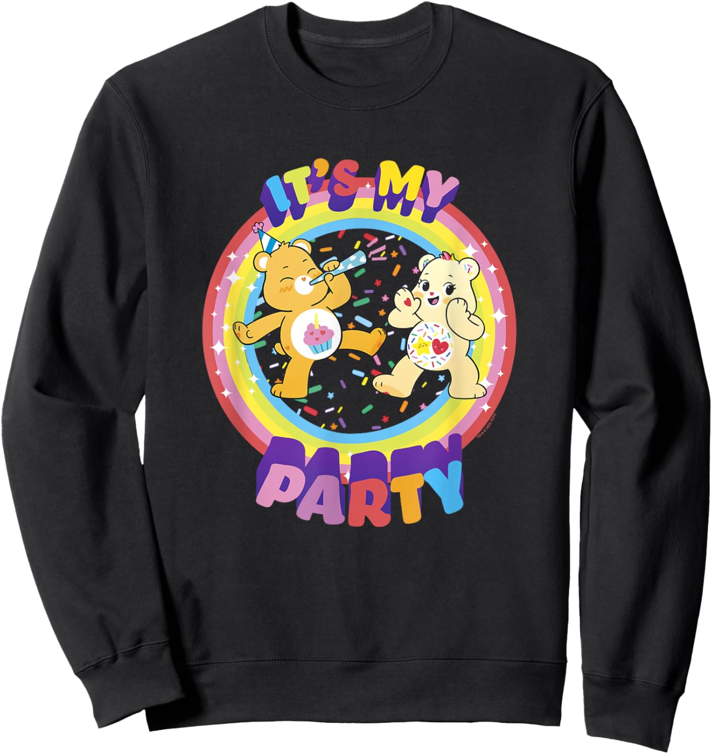 Care Bears Birthday It's My Party Retro Birthday Bear Logo Sweatshirt - Sweatshirt | Black