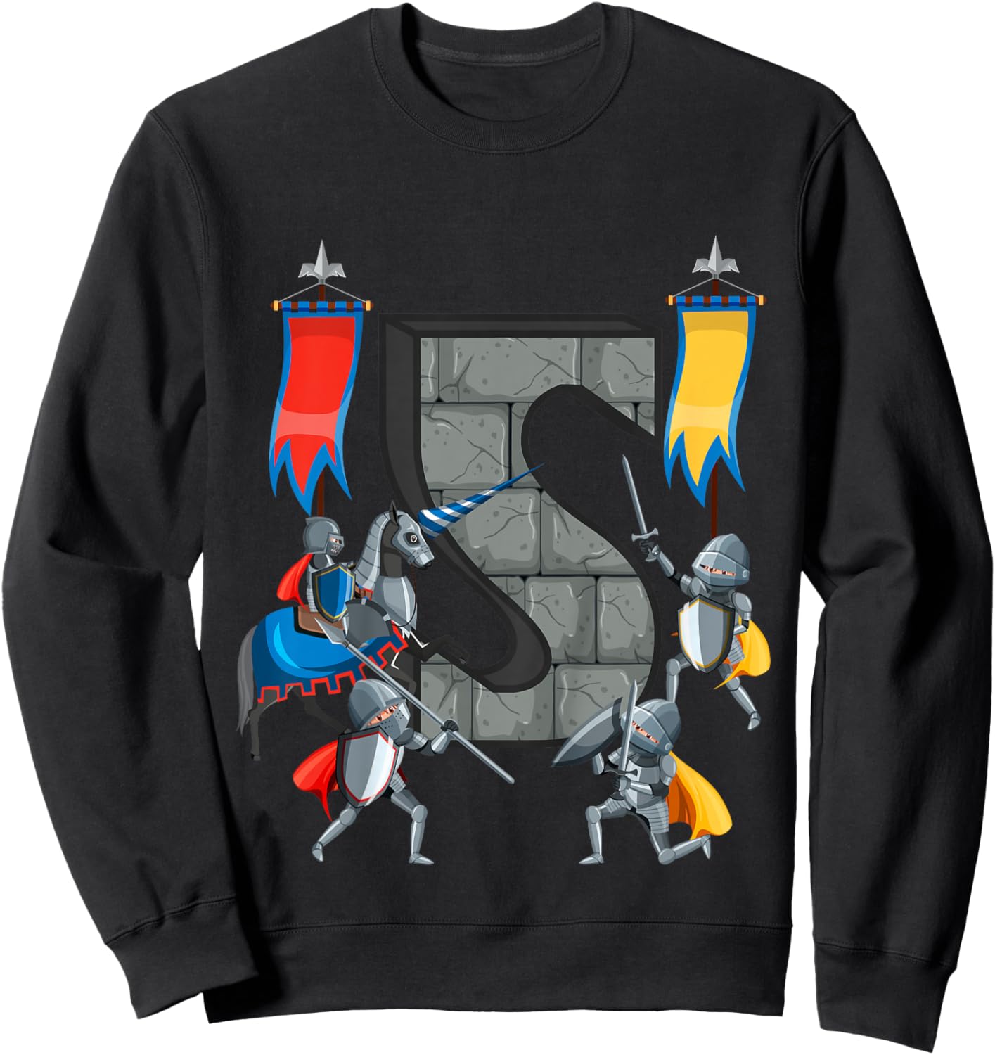 Medieval Knights Middle Ages History Castle 5th Birthday Sweatshirt - Sweatshirt | Black