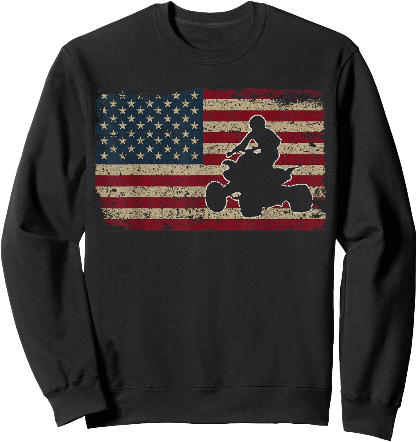 Quad Biker America Flag Gift I ATV Four Wheeler Quad Bike Small Sweatshirt - Sweatshirt | Black