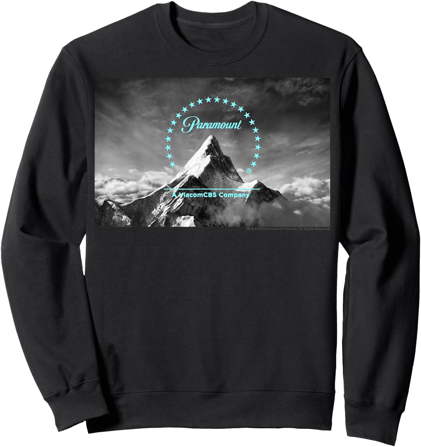 Paramount Neon Blue Logo Scenery Sweatshirt - Sweatshirt | Black
