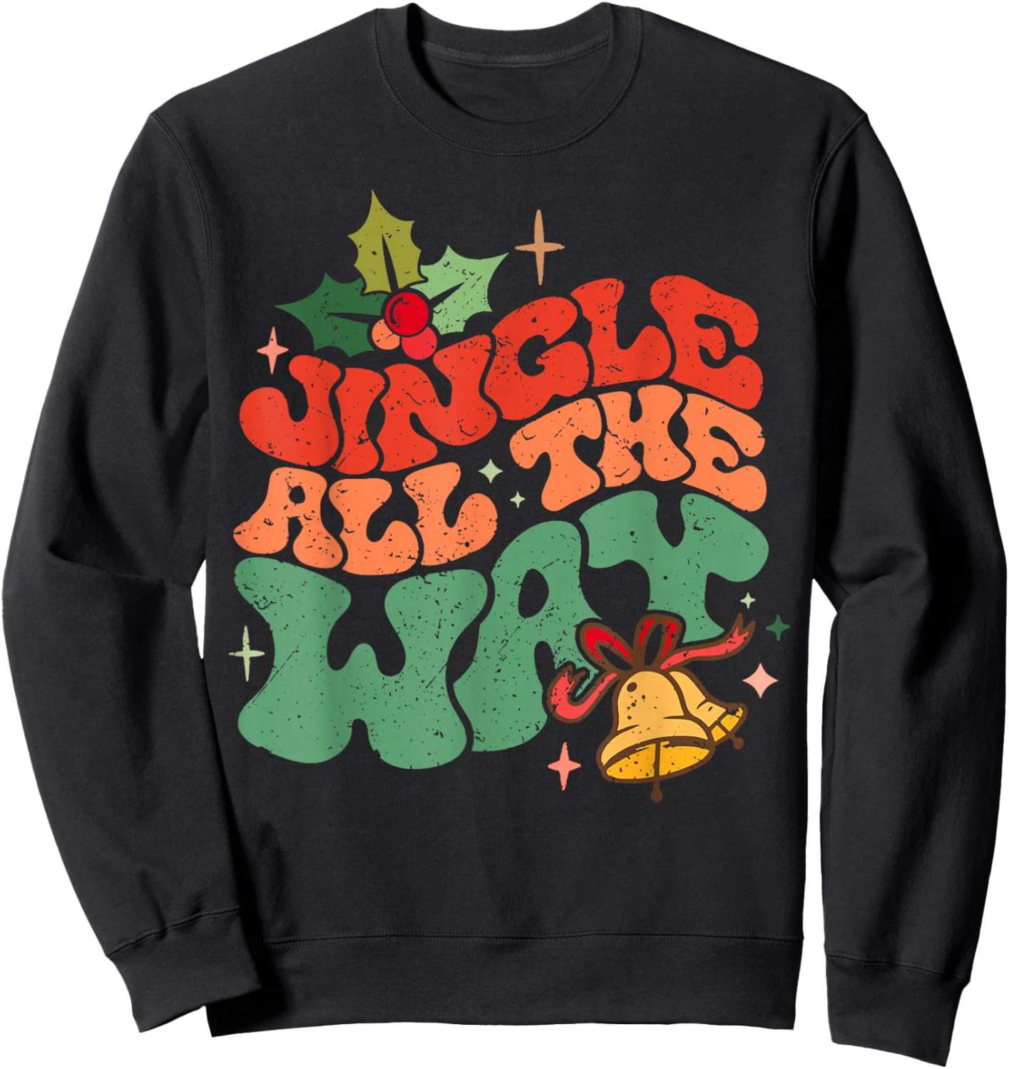 Jingle All The Way Groovy Sweatshirt - Sweatshirt | Black