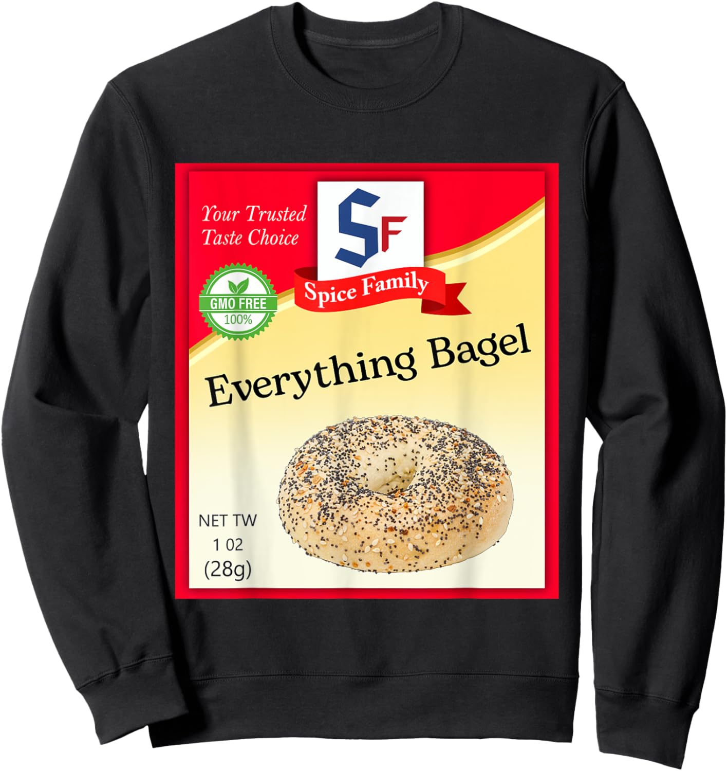 Everything Bagel Condiment Costume Holiday Spice Costumes Sweatshirt - Sweatshirt | Black