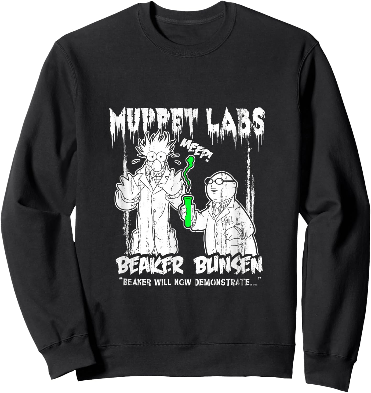 Disney The Muppets Beaker & Bunsen Vintage Muppet Labs Sweatshirt - Sweatshirt | Black
