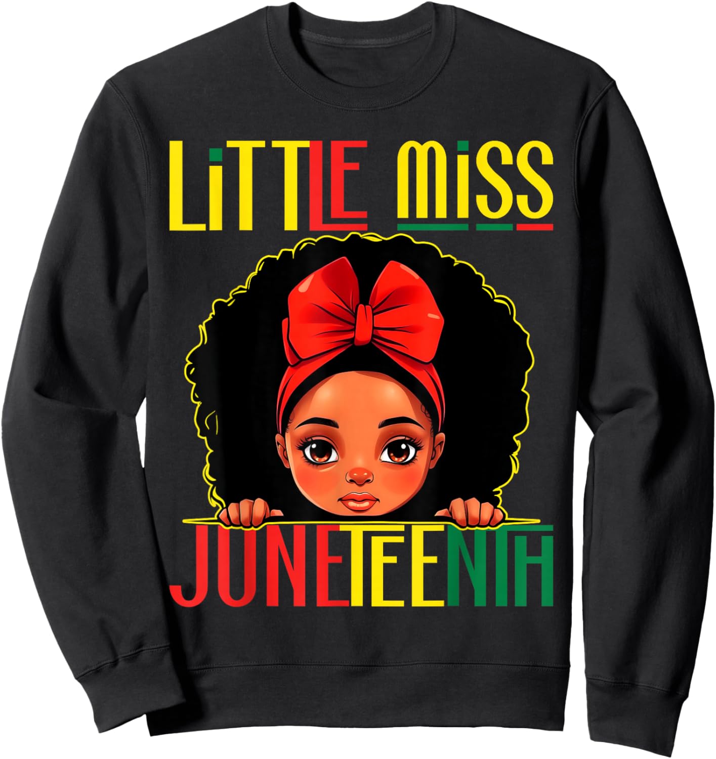 Kids Little Miss Juneteenth Girl Toddler Black History Girls Sweatshirt - Sweatshirt | Black