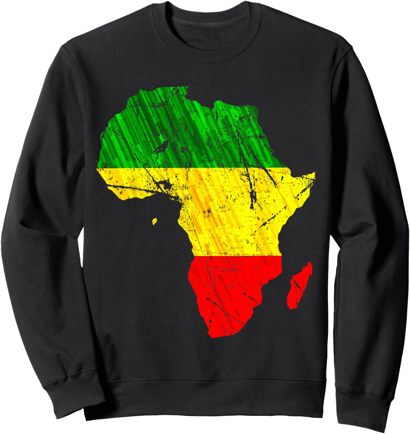 Africa Map Reggae Rasta Green Yellow Red Africa Pride Sweatshirt - Sweatshirt | Black