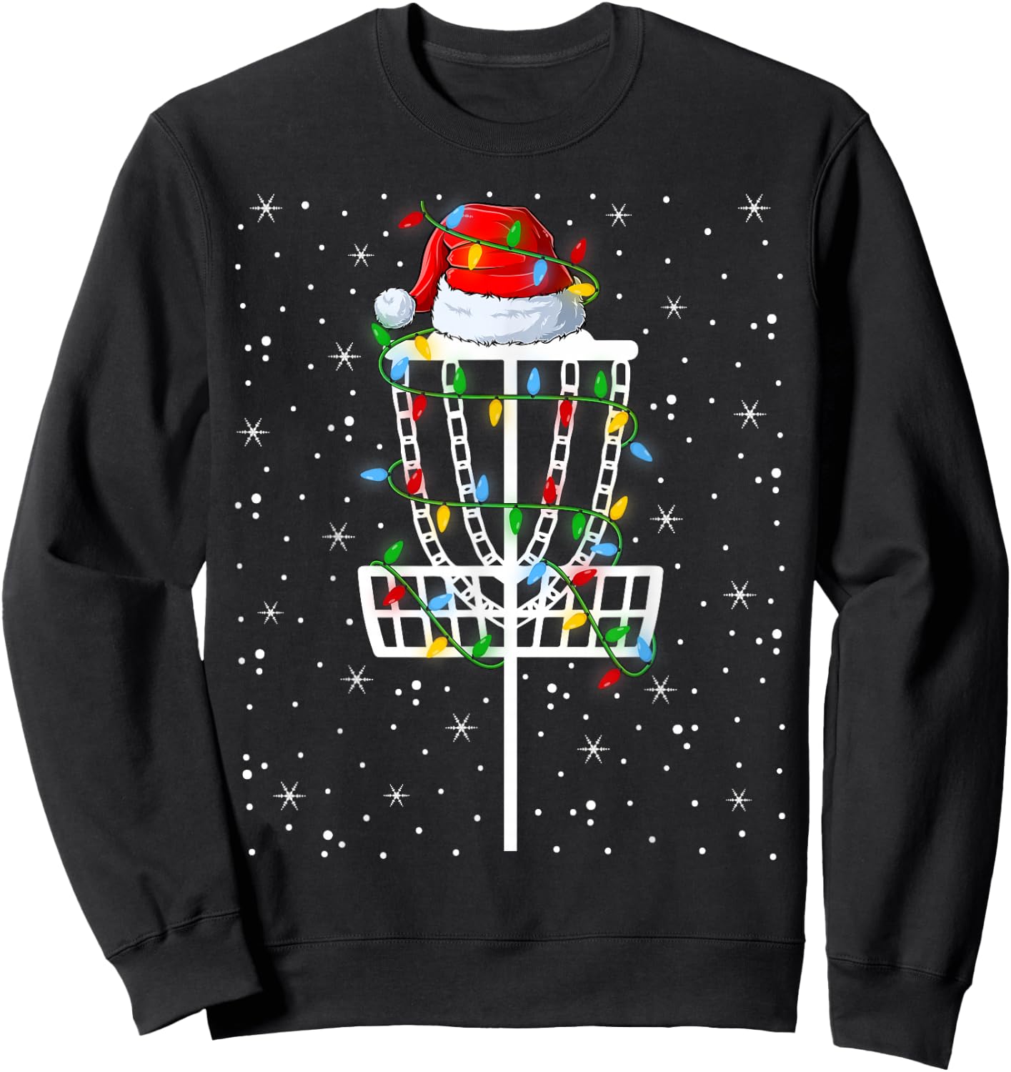 Xmas Lighting Santa Hat Disc Golf Christmas Sweatshirt - Sweatshirt | Black