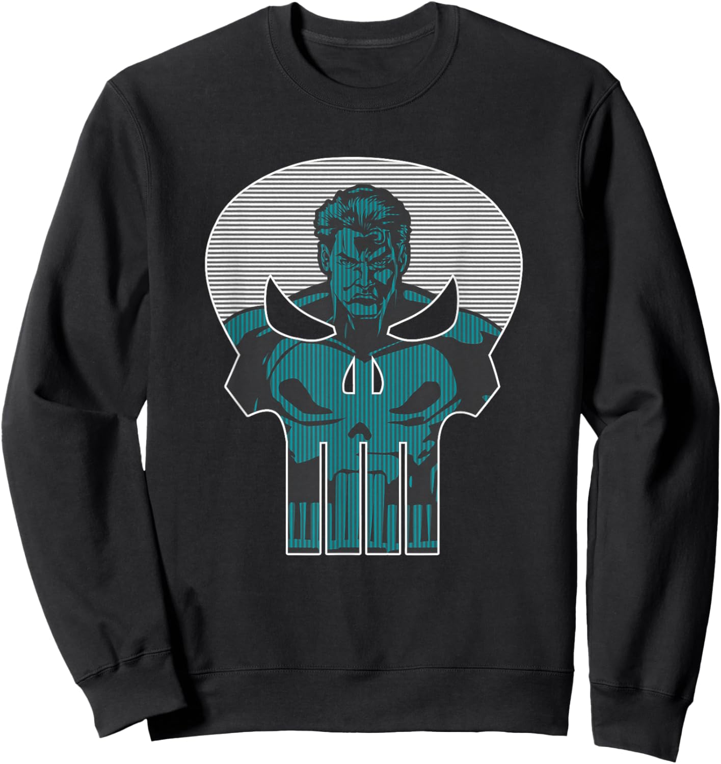 Marvel Punisher Frank Castle Serious Look Skull Logo Sweatshirt - Sweatshirt | Black