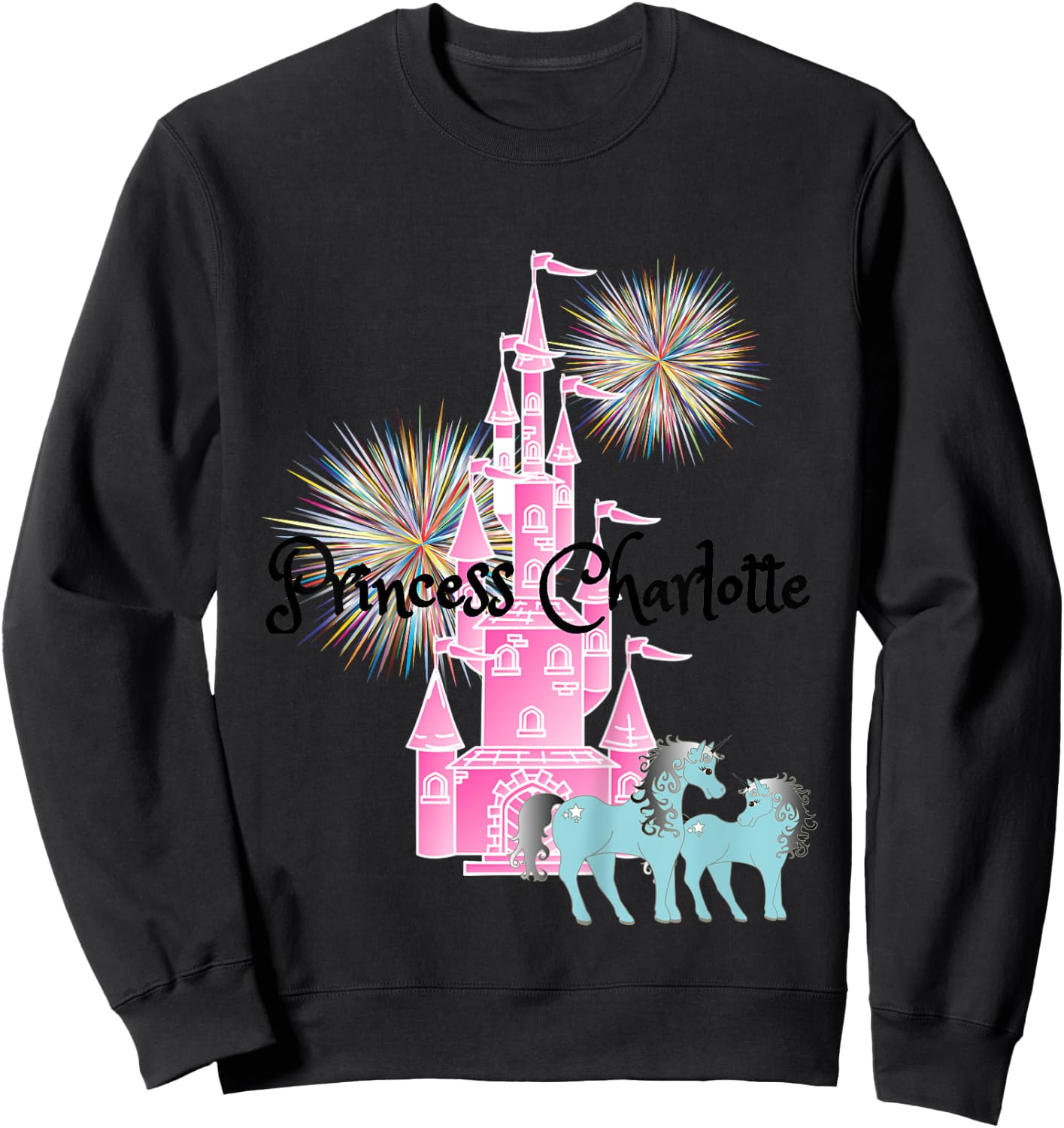 Kids Princess Charlotte Name Girls Personalized Custom Sweatshirt - Sweatshirt | Black