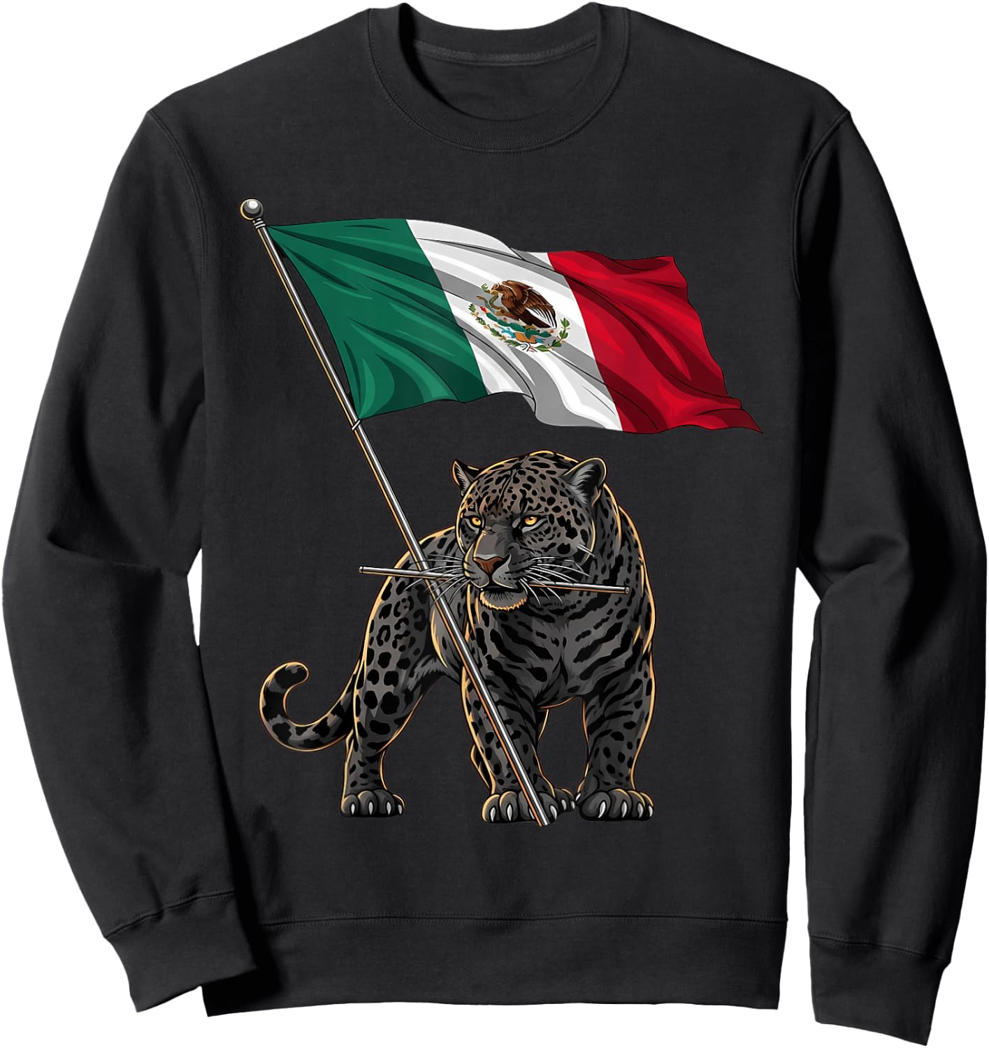 Mexico Flag Leopard Mexican Pride Mexican Roots Mexican Flag Sweatshirt - Sweatshirt | Black