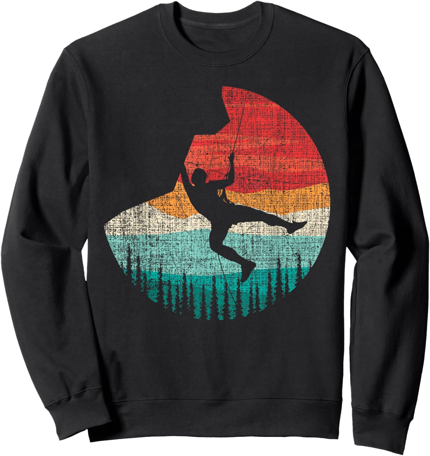 Vintage Retro Rock Climber & Rock Climbing Sweatshirt - Sweatshirt | Black