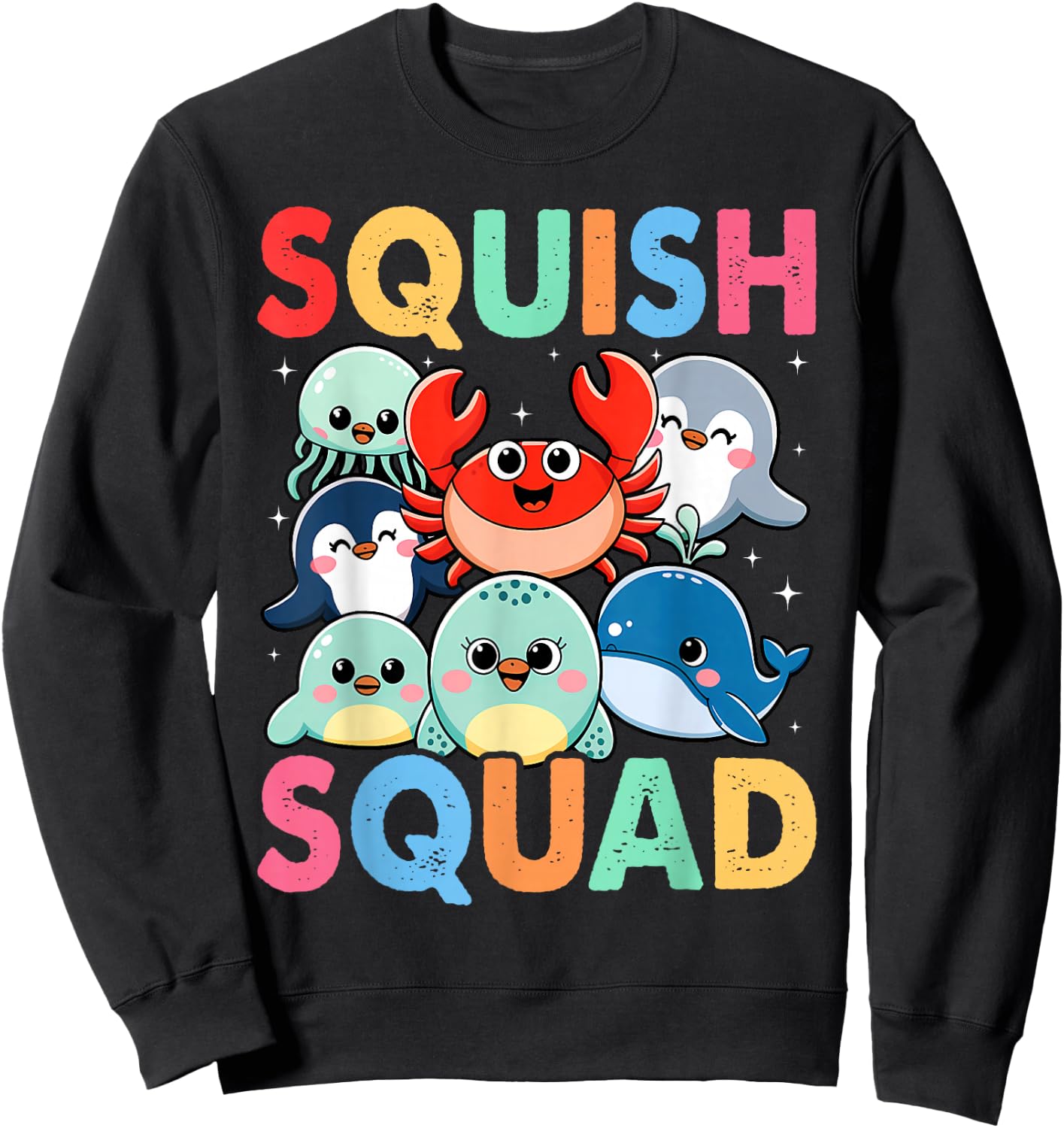 Squish Squad Mallow Soft Toy Cute for Kids Boy Girls Sweatshirt - Sweatshirt | Black