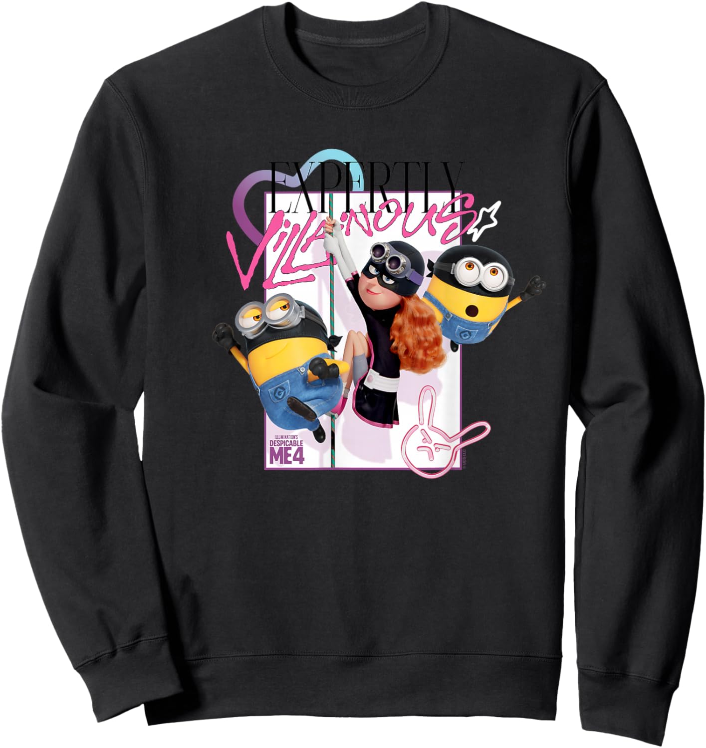 Minions Despicable Me 4 Poppy Expertly Villainous Sweatshirt - Sweatshirt | Black