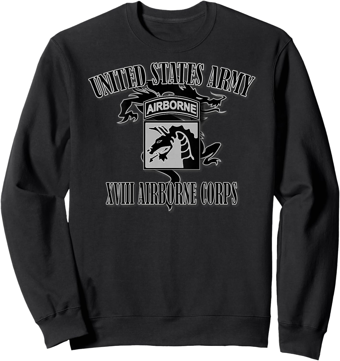 XVIII Airborne Corps (Back Design) Sweatshirt - Sweatshirt | Black