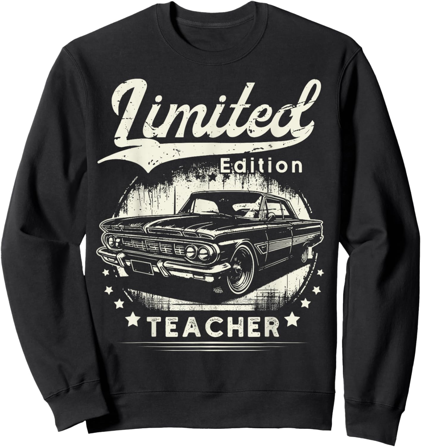Teacher Job School classic car Birthday Worker Professional Sweatshirt - Sweatshirt | Black
