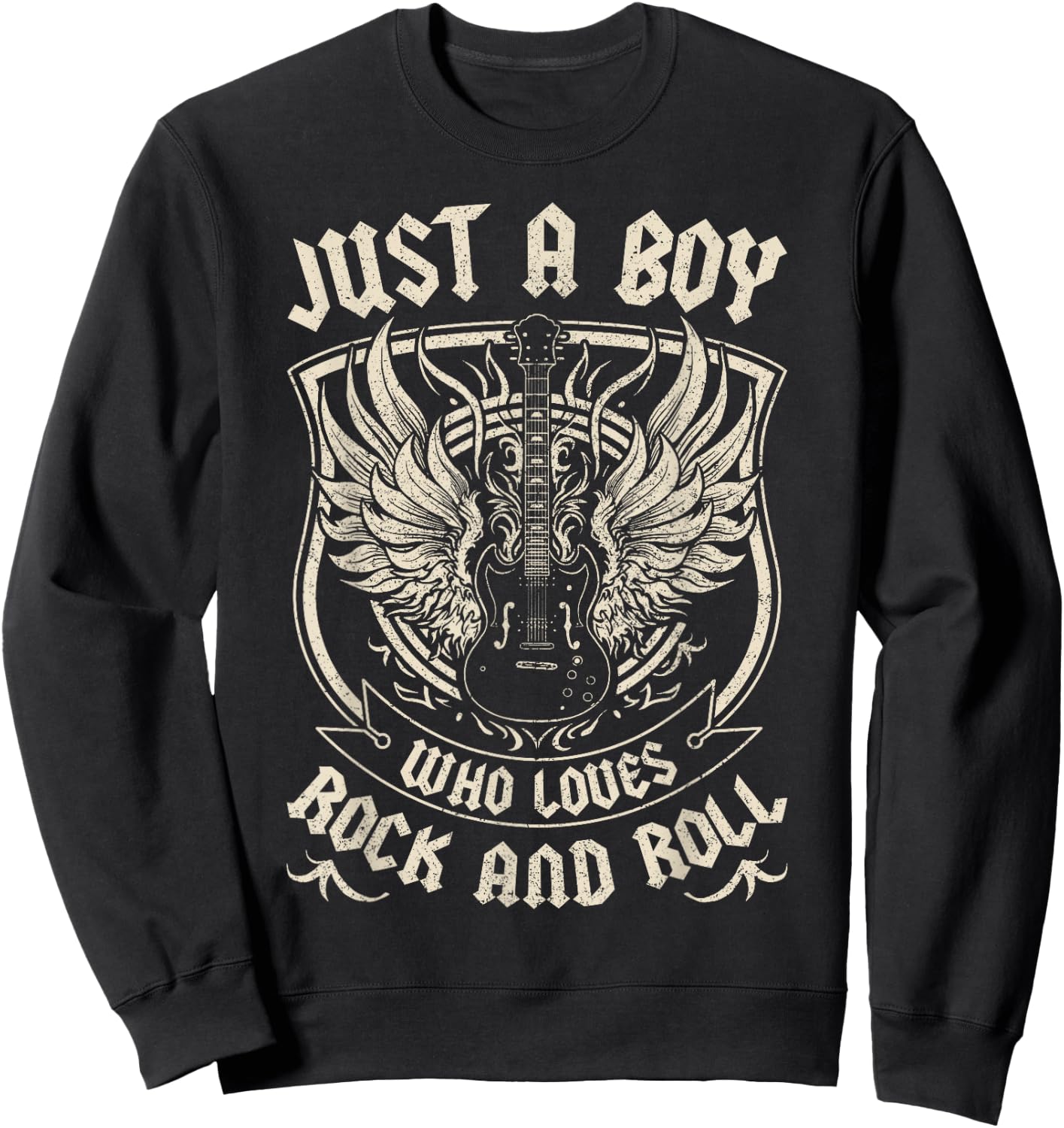 Rock Band Rock Concert Just A Boy Who Loves Rock And Roll Sweatshirt - Sweatshirt | Black