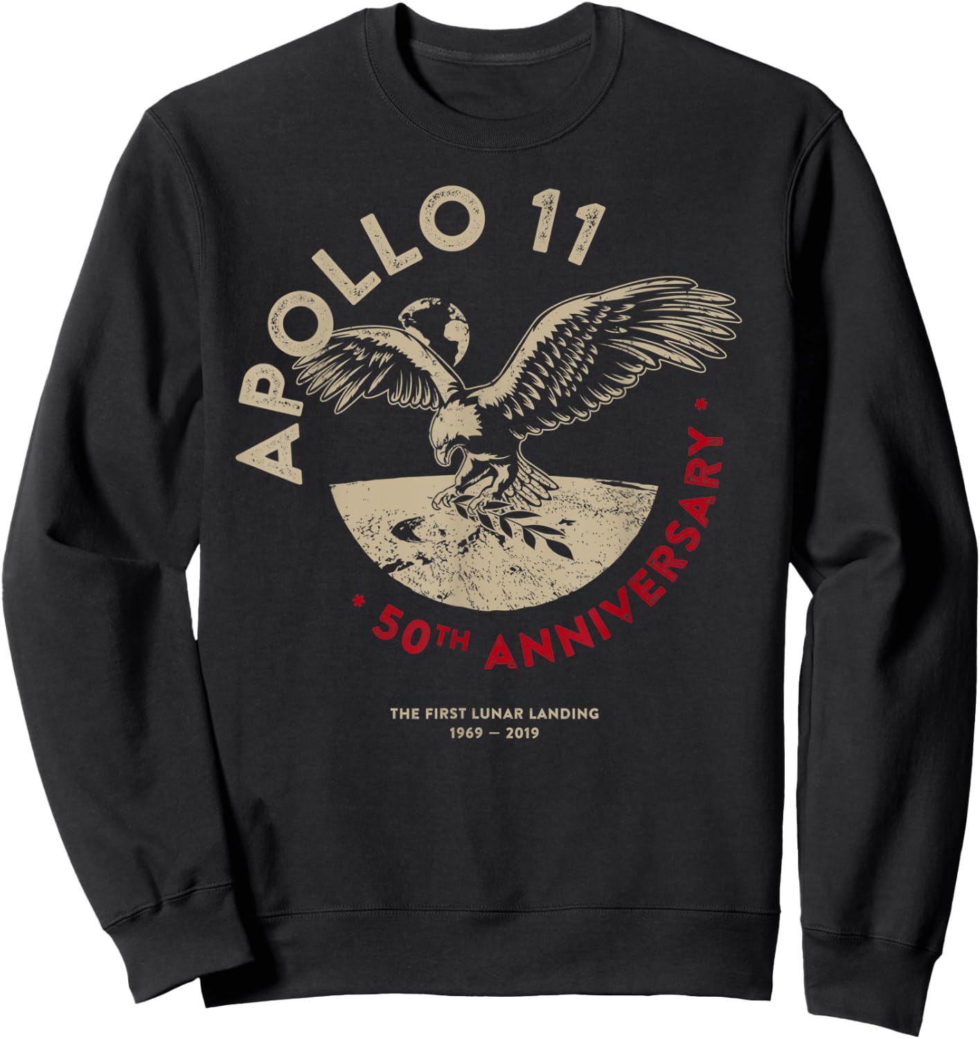 Apollo 11 50th Anniversary Moon Landing Eagle Sweatshirt - Sweatshirt | Black