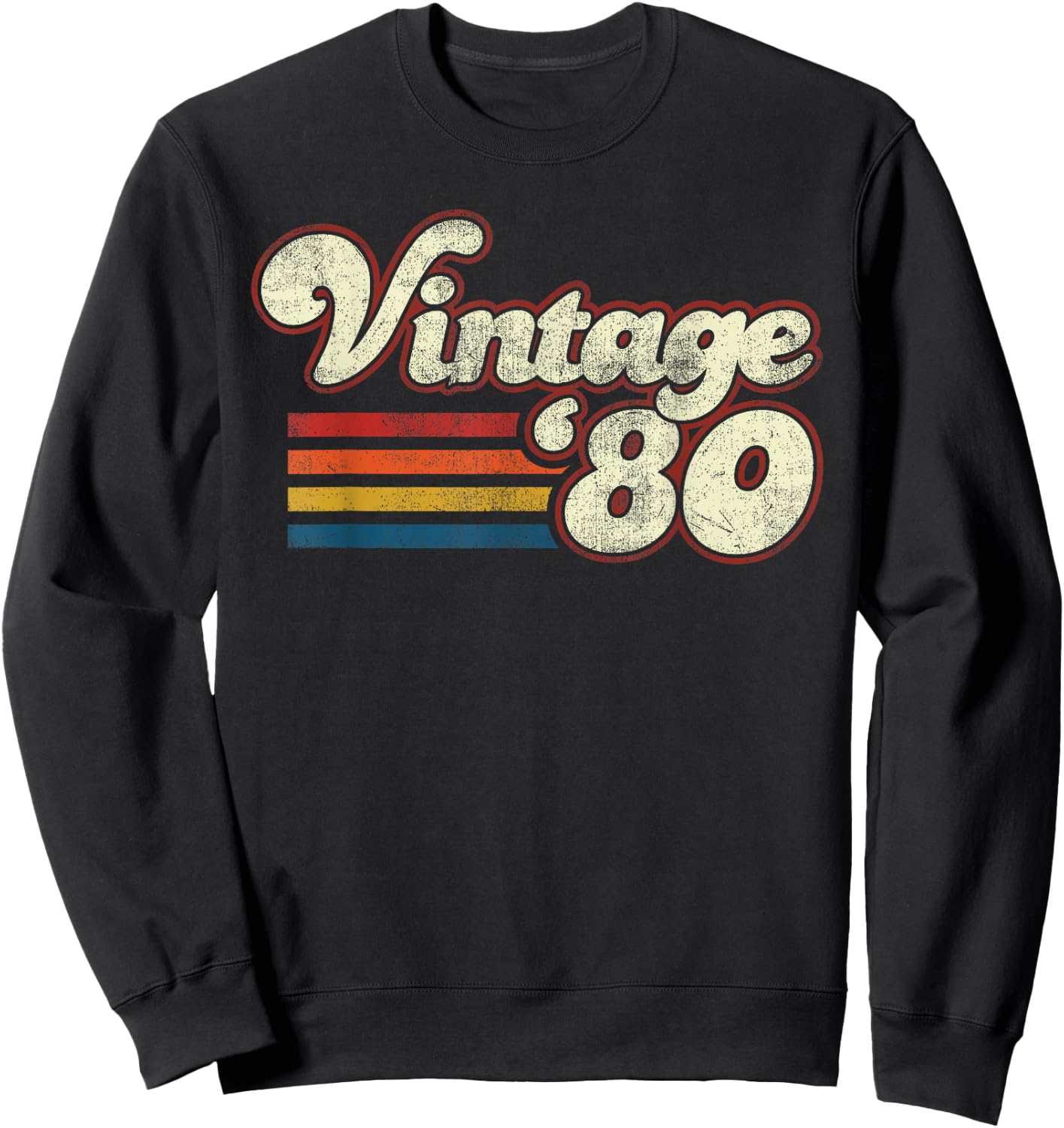 Vintage 1980 Birthday Sweatshirt - Sweatshirt | Black