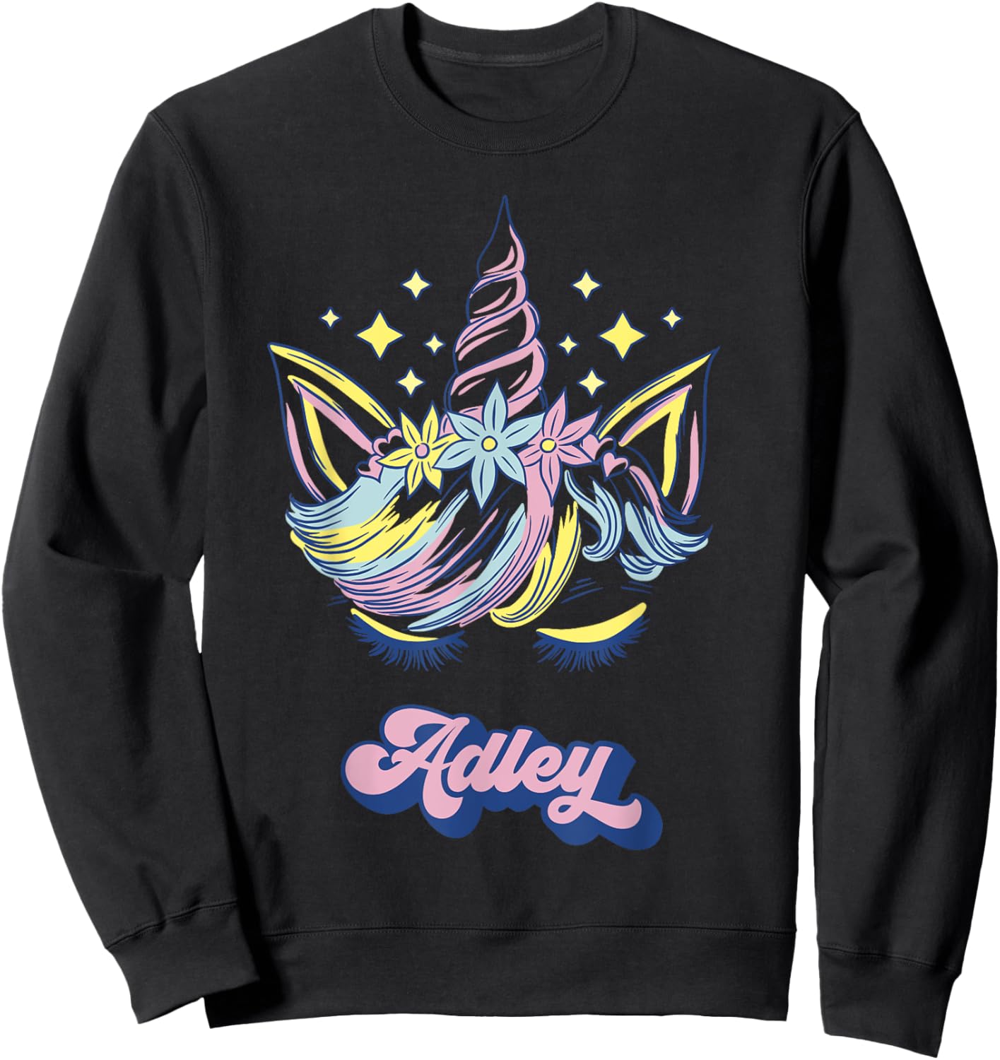 Adley Merch Unicorn Design Sweatshirt - Sweatshirt | Black
