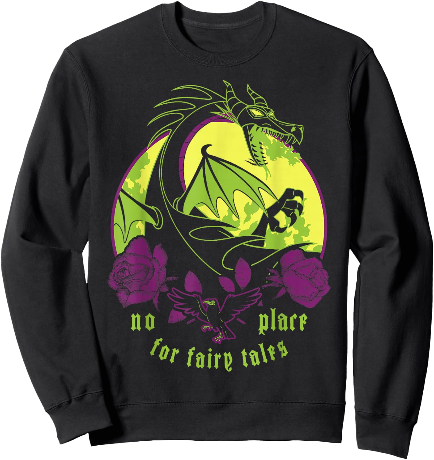 Disney Villains Maleficent Dragon No Place For Fairy Tales Sweatshirt - Sweatshirt | Black