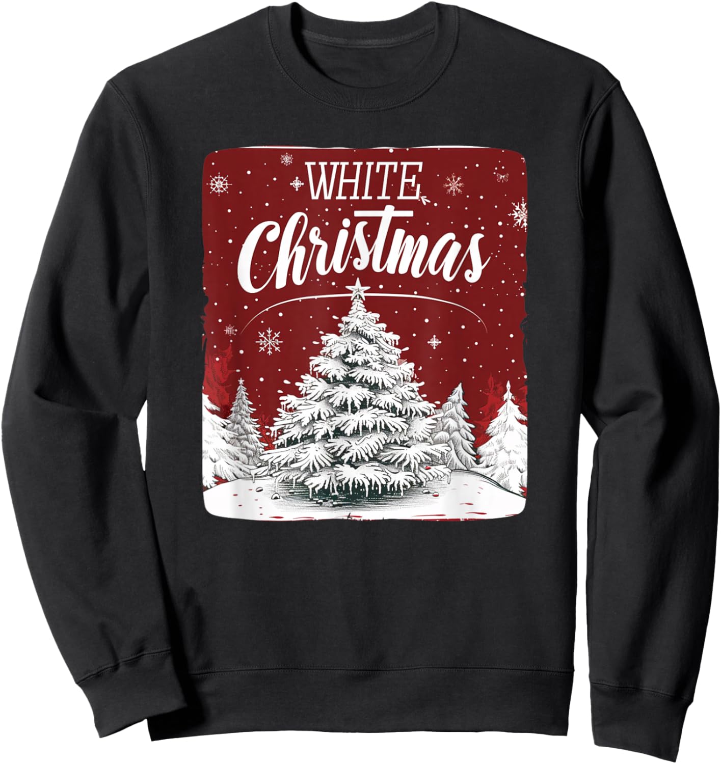 White Christmas with pretty nice Xmas Tree Outfit Sweatshirt - Sweatshirt | Black