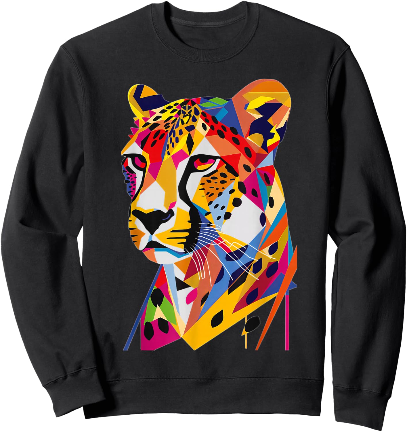 Cheetah Geometric Sweatshirt - Sweatshirt | Black