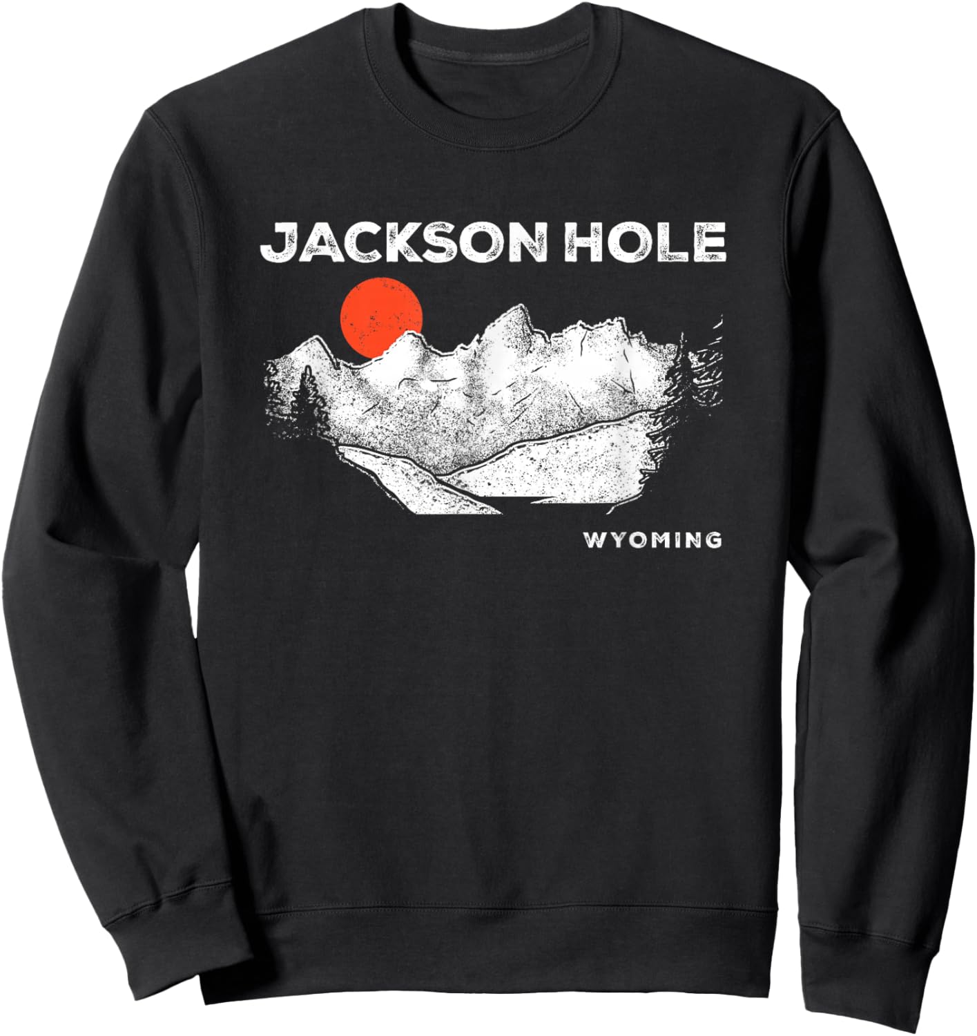 Retro Jackson Hole Wyoming Grand Teton Vintage Sweatshirt - Sweatshirt | Black