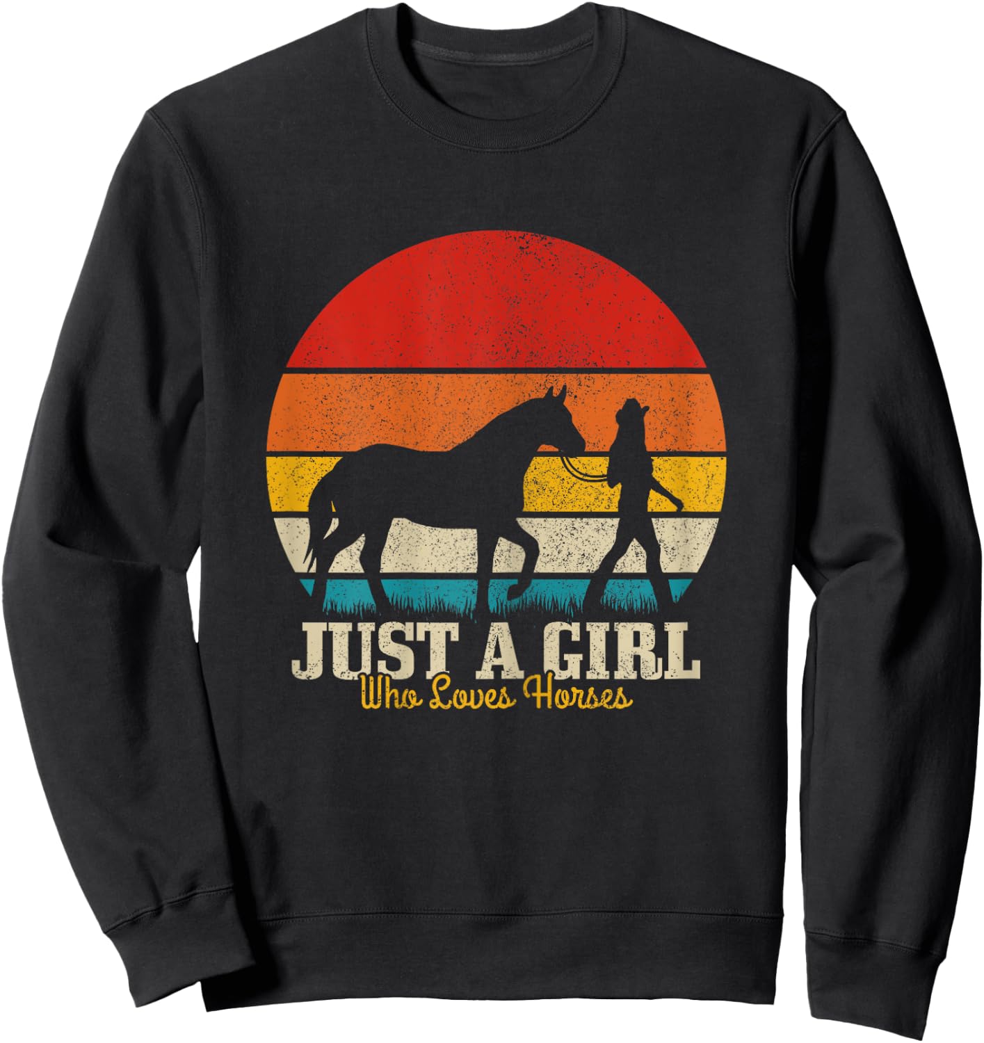 Just A Girl Who Loves Horses Horse Riding Riding Woman Gift Sweatshirt - Sweatshirt | Black